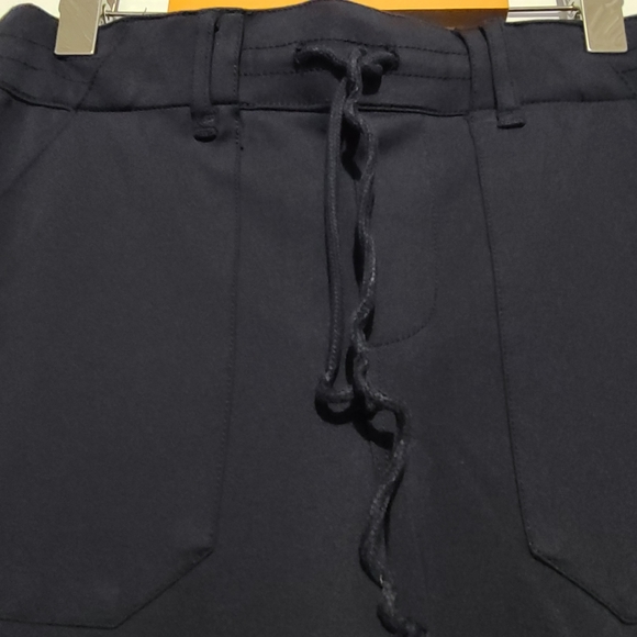 Democracy navy blue ankle cropped neutral high-rise trousers, sz M - Picture 4 of 9